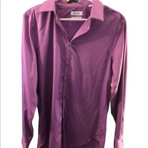 Calvin Klein Men’s. Slim fit Button down shirt non-iron 34/35 151/2 Purple